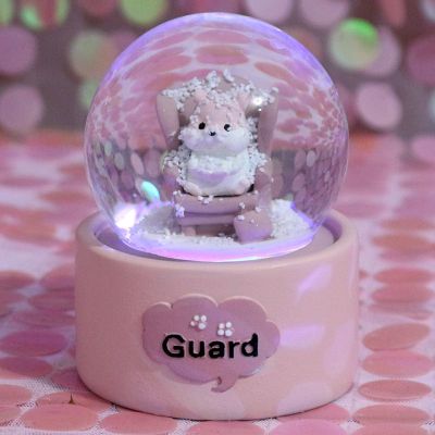 球摆件雪花玻璃球送好朋友生日礼物女闺蜜圣诞节 迷你粉色(手指大小)