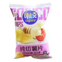 可比克 田园番茄味 纯切薯片 办公室休闲膨化零食 70g真吃货不用等