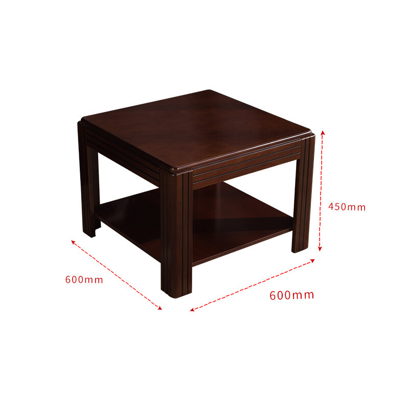 中伟(ZHONGWEI)办公茶几双层茶几现代简约小方几600*600*450