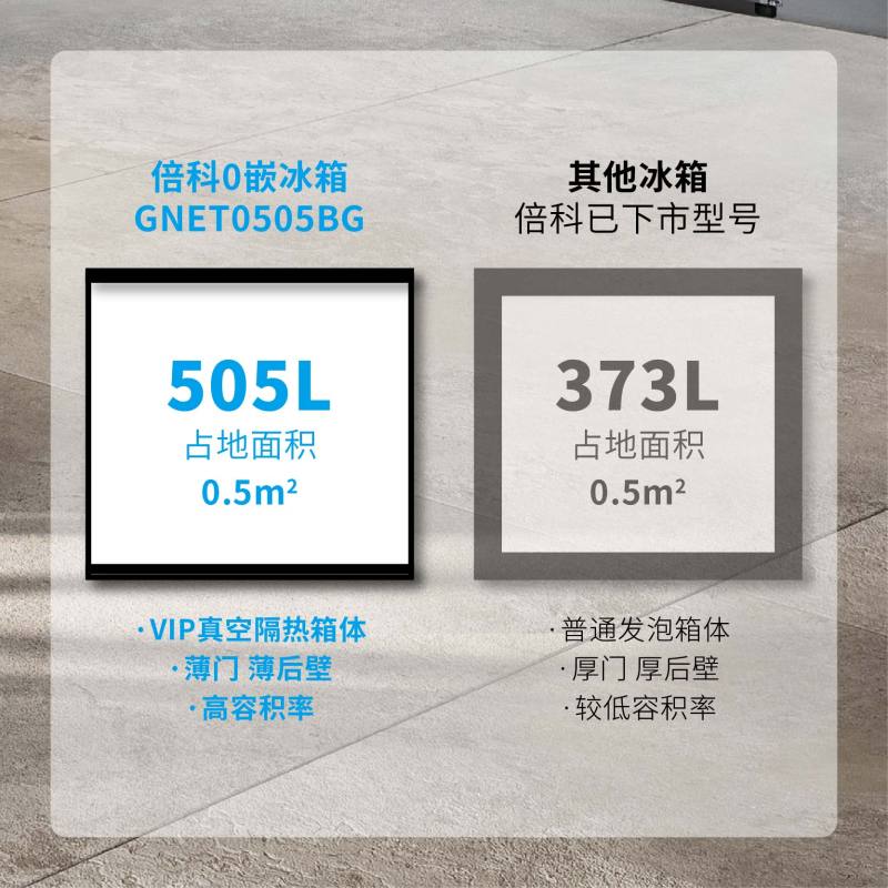 法式纯平全嵌 超强冷冻深冷 倍科多门冰箱GNET0505BG