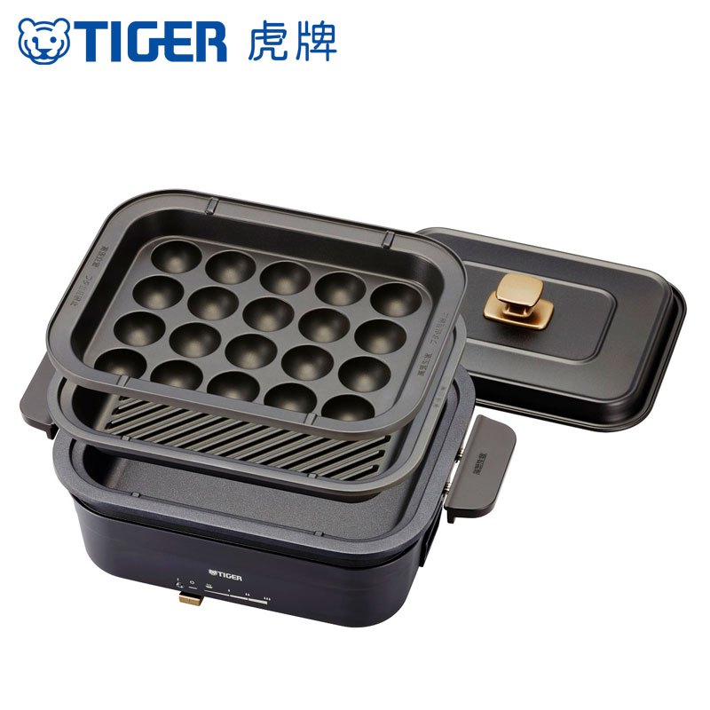 虎牌(tiger)CRL-A30C-K网红多功能料理锅电烤肉机家用煎煮一体电火锅 黑色款