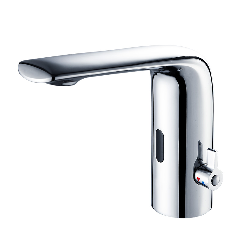 妍锦智能感应水龙头冷热感应式水龙头单冷商用家用手柄调节全自动感应 冷热配置-【全铜交直流】/套