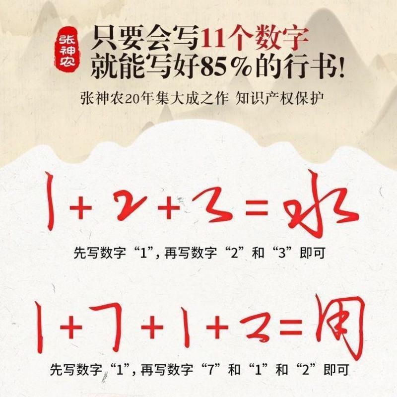 行书密码练字帖行楷行草成人大学生字帖反复使用凹槽加临摹版练字 行书秘籍凹槽1本1支笔芯体验装 一本16页反正面20*14