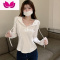 七斓大码胖mm连帽上衣打底衫春装2023新款洋气修身显瘦短款长袖t恤女