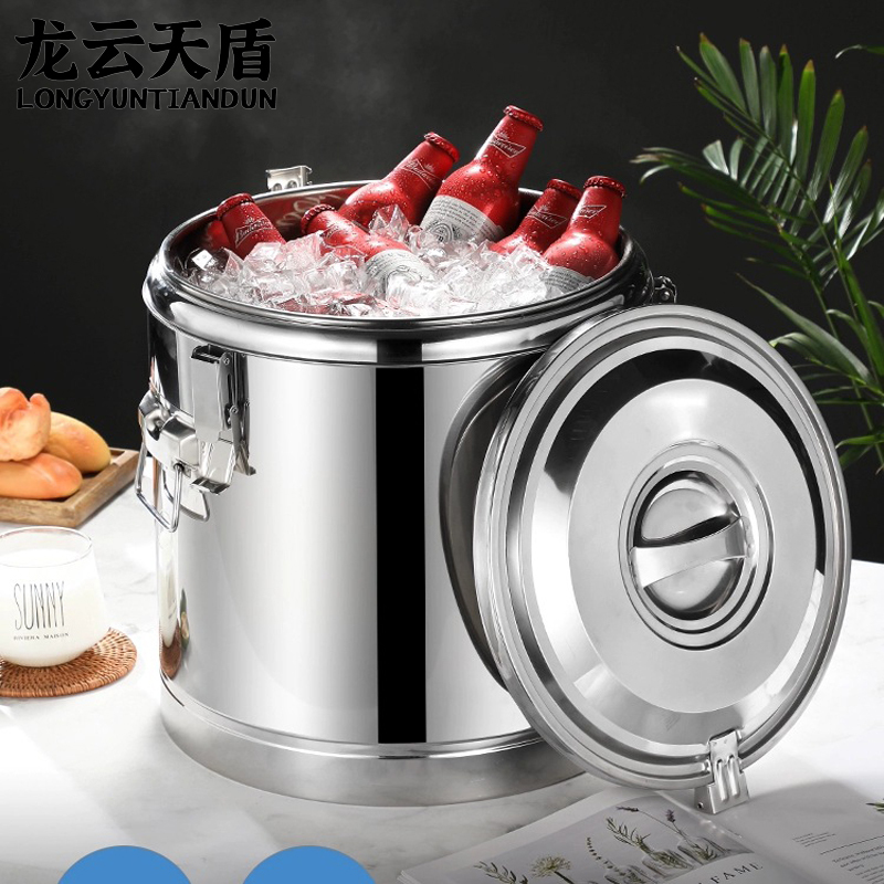 龙云天盾 不锈钢保温桶100L无龙头 摆摊大容量保温保冷食堂粥桶饭汤桶豆腐脑冰粉桶豆浆桶凉茶桶开水桶 201不锈钢