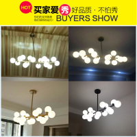 兰蒂灯饰 吊灯 北欧餐厅吊灯现代简约个性铁艺卧室灯具圆形玻璃球吊灯小客厅灯饰