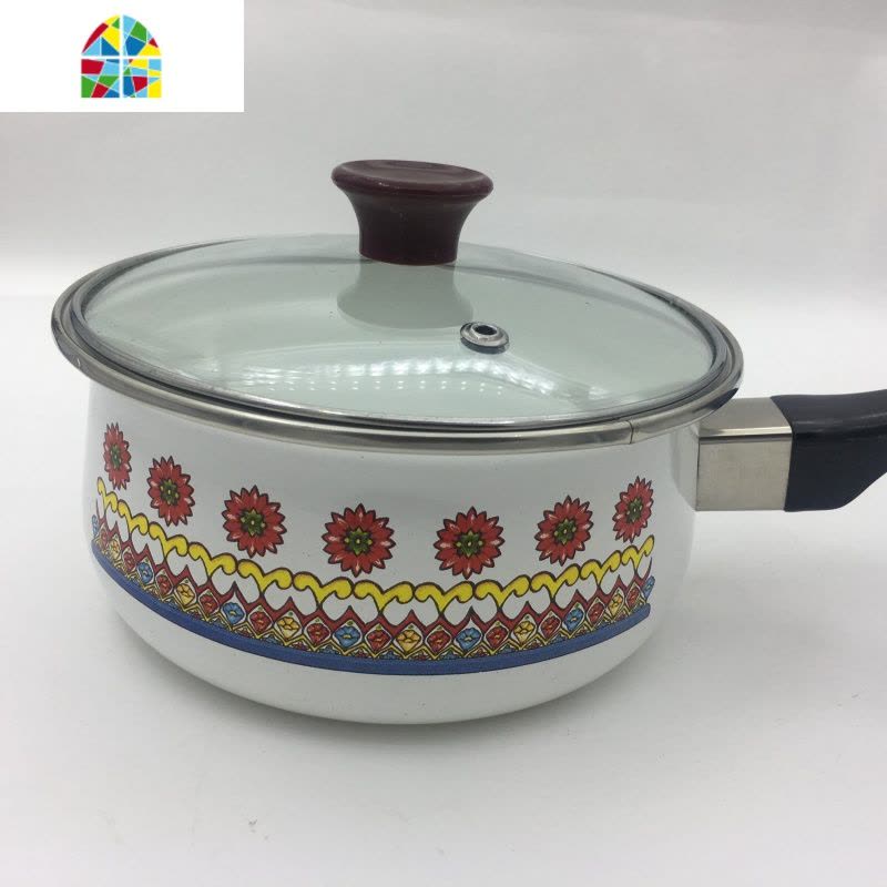 搪瓷 奶锅16CM红圈电磁炉燃气罩汤锅热牛奶锅 辅食锅 FENGHOU图片