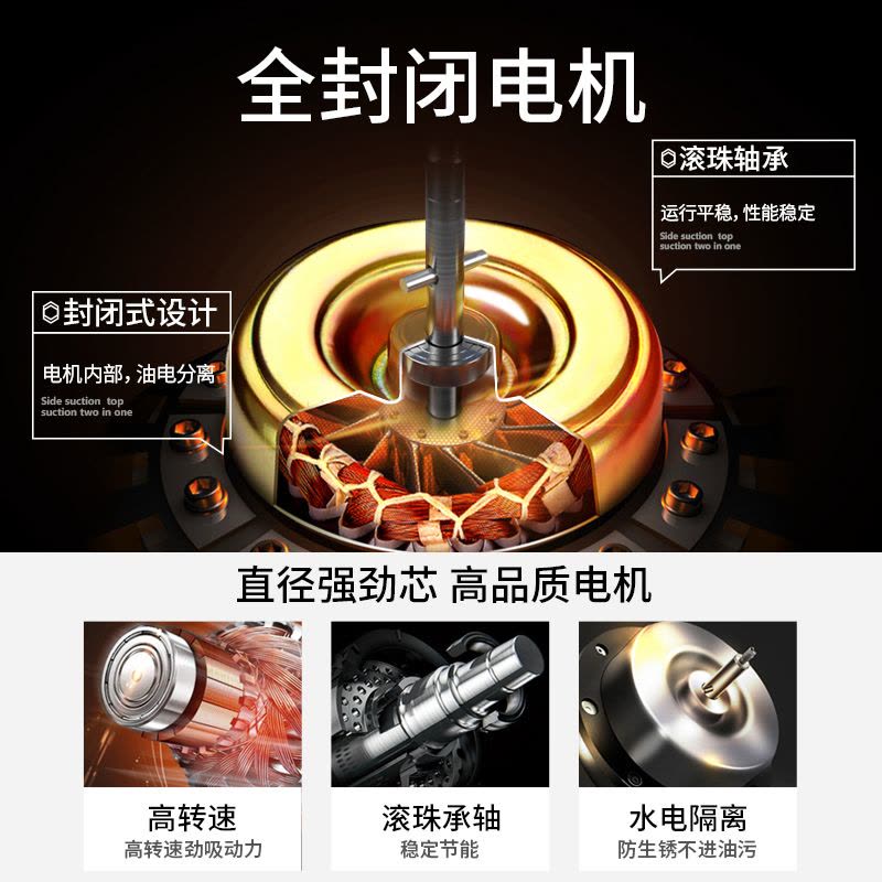 欢呼好太太侧吸式抽油烟机近吸式小尺寸大吸力17m³按键式脱排壁挂式近吸式小户型710MM宽烟机C17图片