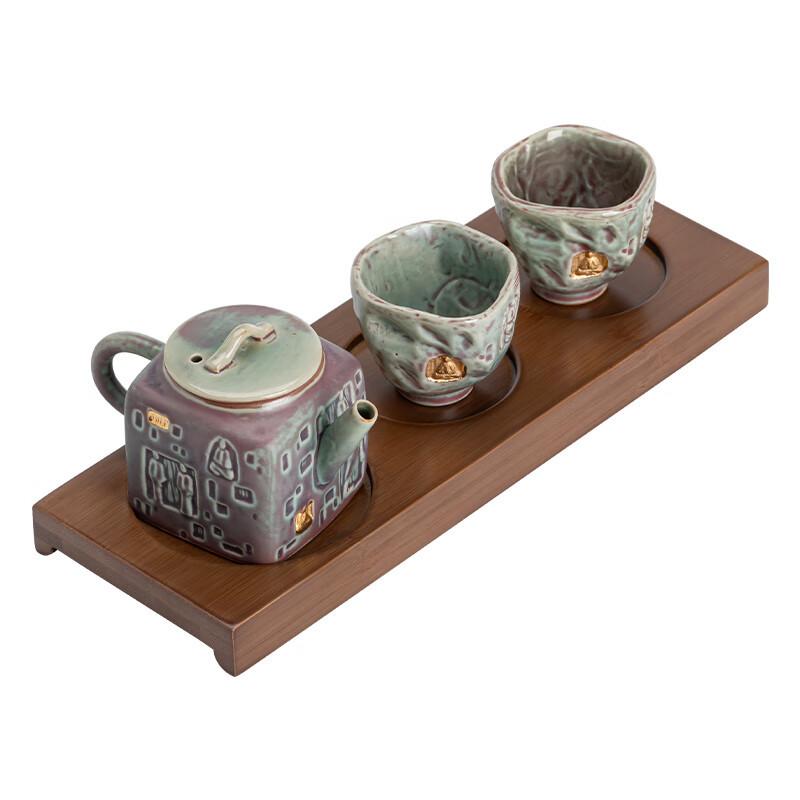 苏氏陶瓷(SUSHI CERAMICS) J0936 遇见敦煌·觉者小套装(一壶两杯一茶盘) 四件套 (单位:套)
