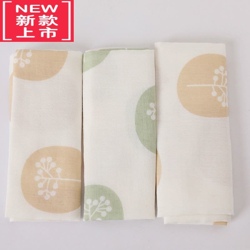 可莉允婴儿宝宝纱布小方巾儿童吸水30*30(3片混装)洗脸巾毛巾图片