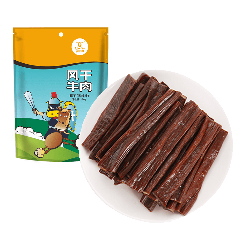 科尔沁 休闲肉脯零食 内蒙古特产 超干风干牛肉干 香辣味 150g