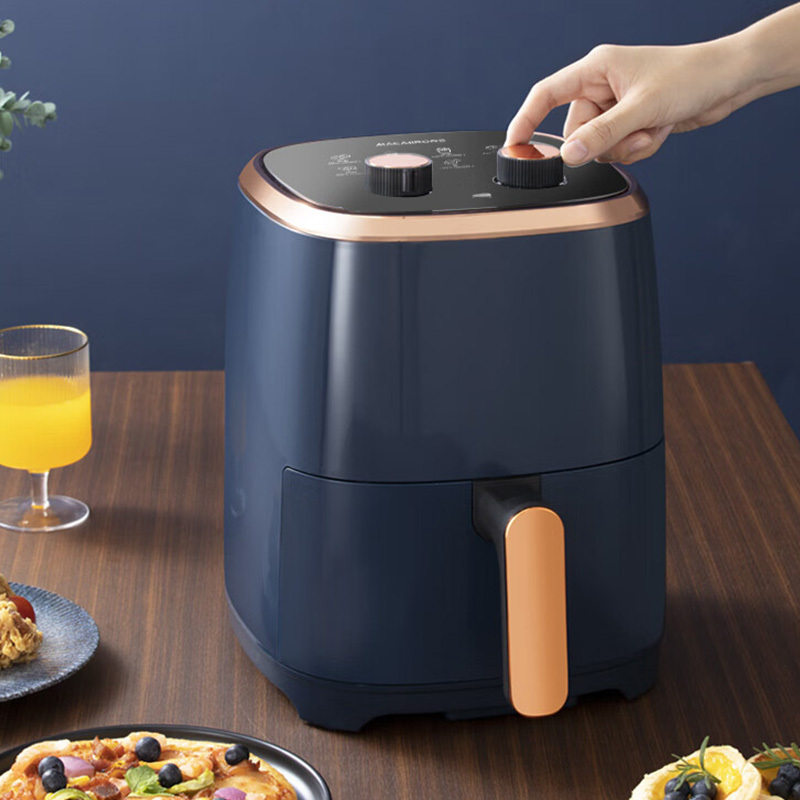 迈卡罗空气炸锅双旋钮调节不粘炸锅分体烤架提篮断电MC-KL466高清大图