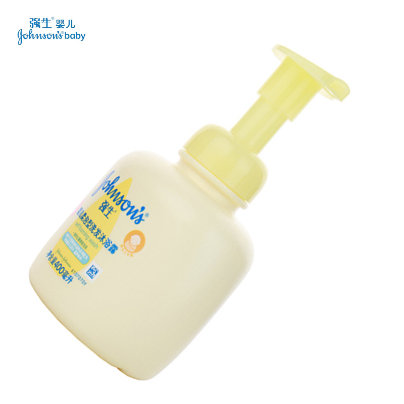 强生婴儿洗发沐浴露400ml双包(柔泡型) 新生儿宝宝儿童2合1洗发沐浴露柔泡无泪配方天然无刺激低敏配方 正品保障