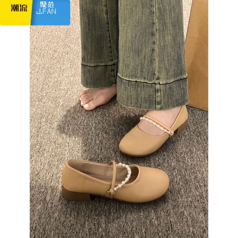 聚范晚晚风温柔鞋平底单鞋女2024新款夏季玛丽珍鞋子配裙子软底孕妇鞋高清大图