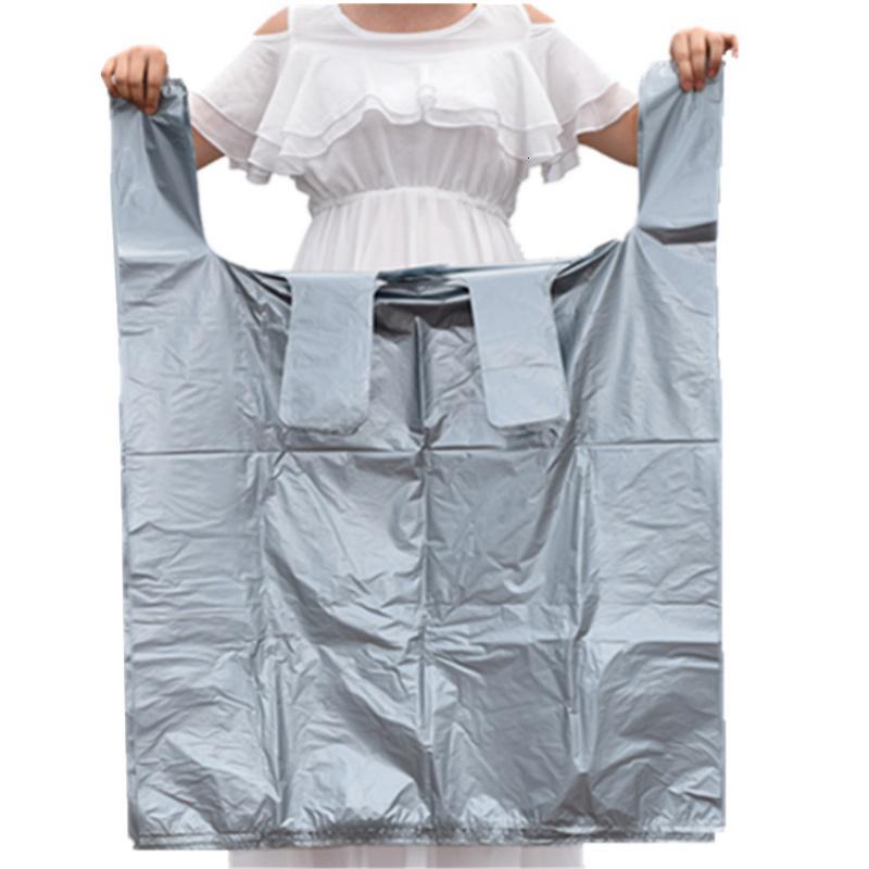 加厚特大号批发服装打包方便袋灰色手提式塑料袋子搬家发货背心袋高清大图