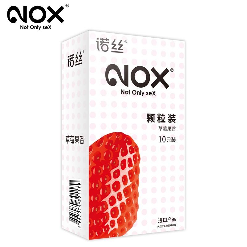 诺丝(NOX) 温莎草莓果香颗粒10只 避孕套狼牙套男女用颗粒凸点高潮草莓套G点刺激 成人调情趣计生用品安全套套子byt