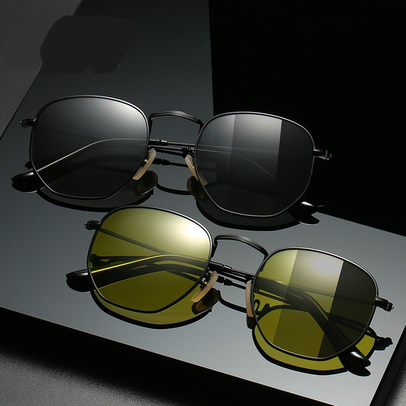 祥世恒吉新款金属日夜两用眼镜偏光夜视变色墨镜男士时尚司机太阳镜