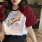 胖mm大码棉质t恤短袖女2022新款夏装宽松显瘦ins潮遮肚插肩袖上衣莎丞