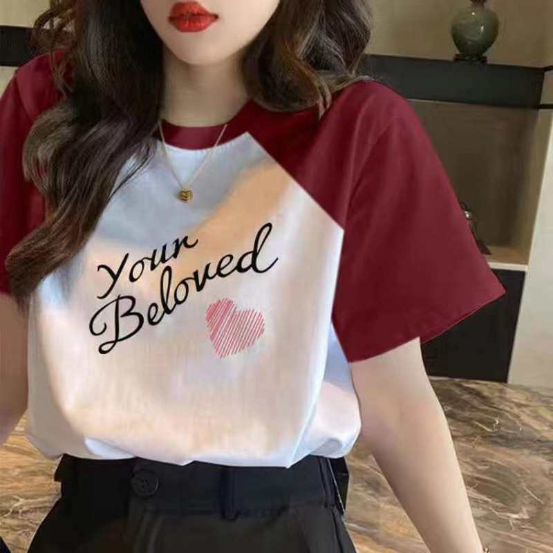 胖mm大码棉质t恤短袖女2022新款夏装宽松显瘦ins潮遮肚插肩袖上衣莎丞