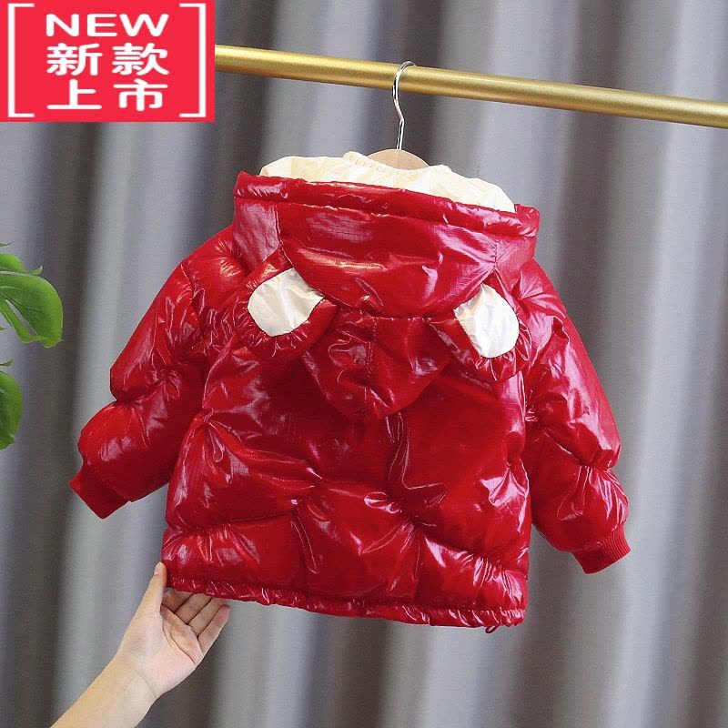 可莉允2022新款女宝宝棉衣冬装韩版洋气加绒加厚周岁红棉服过年外套时髦图片