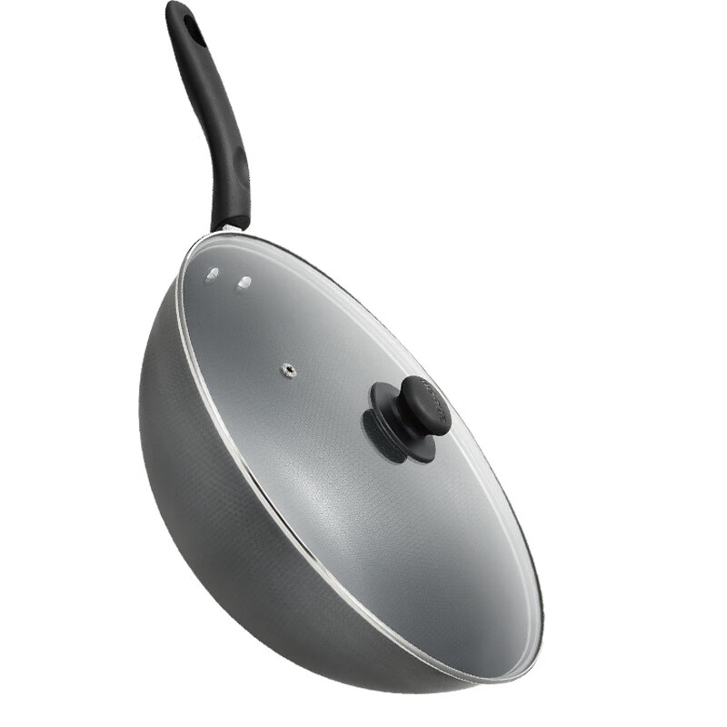 苏泊尔 VC34RF02 炒锅34cm精铁臻火蜂窝铁锅带锅盖高清大图