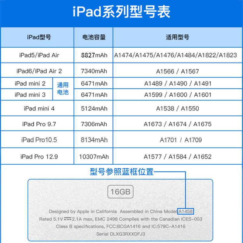 [免费就近安装]品胜(PISEN)适用苹果iPad mini2 mini3平板电脑电池 6471毫安 一年质保