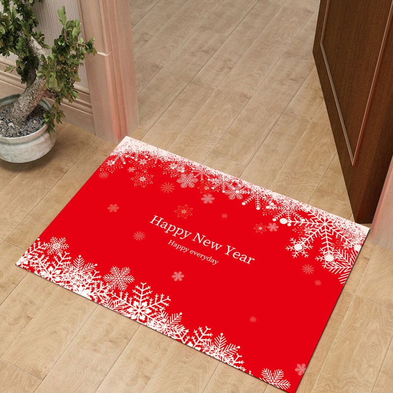 家柏饰(CORATED)结婚红地毯喜庆垫婚房卧室床边毯新房婚庆用品口家用进地垫 红21-新年快乐 80*160cm