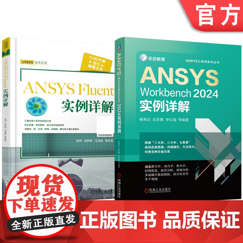 套装 ANSYS Workbench 2024 Fluent 实例详解 套装共2册 建模、前处理、网格划分、后处理、高清大图