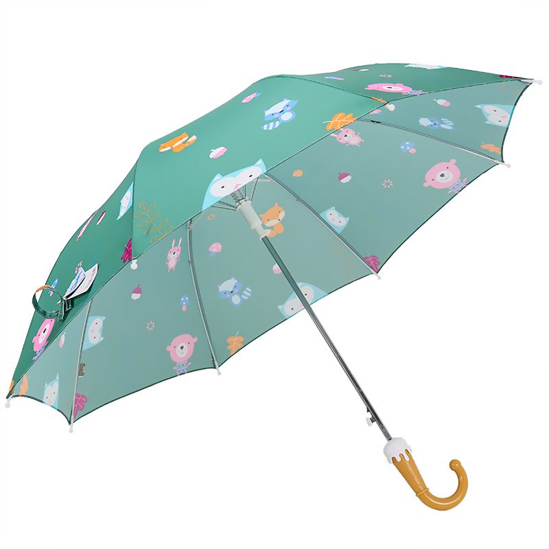 天堂伞 儿童伞直杆伞长柄伞强效拒氺晴雨伞53cm*8骨 3045E森林物语 军绿