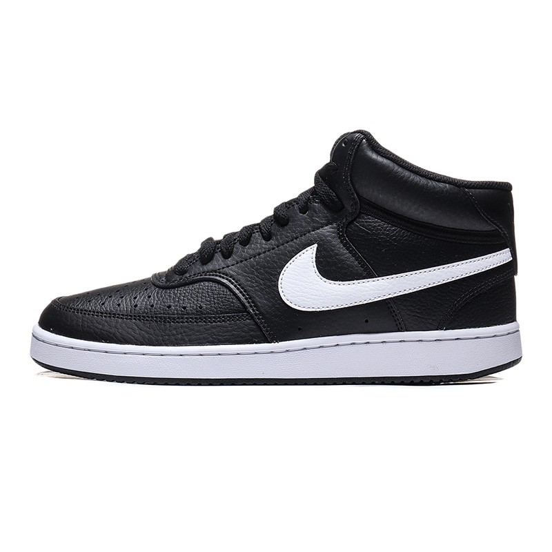 NIKE男鞋板鞋2019新款COURT高帮皮质经典系带休闲运动鞋CD5466-001