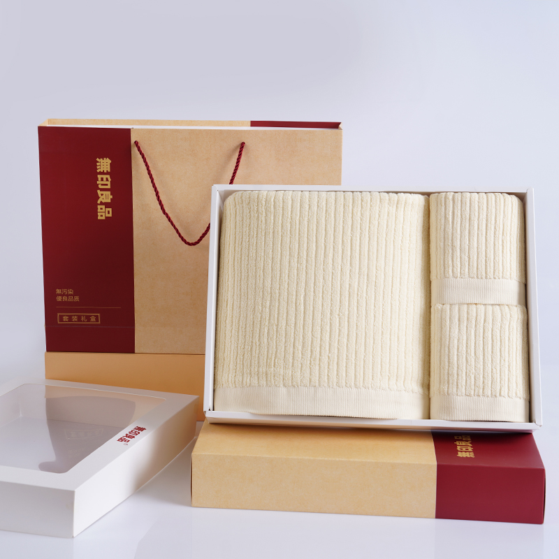 无印良品(HOME)新疆长绒纯棉A类加厚毛巾 （二毛一浴装）MJ-zu0640