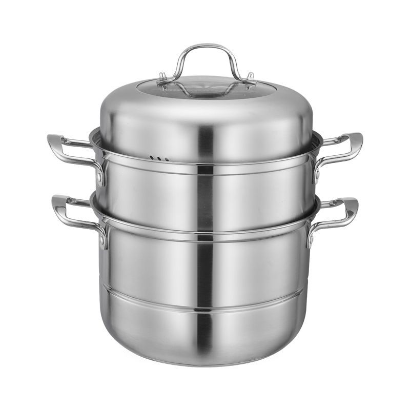 蒸锅304不锈钢三层加厚多层蒸笼馒头家用1层2层二层煤气灶用锅具