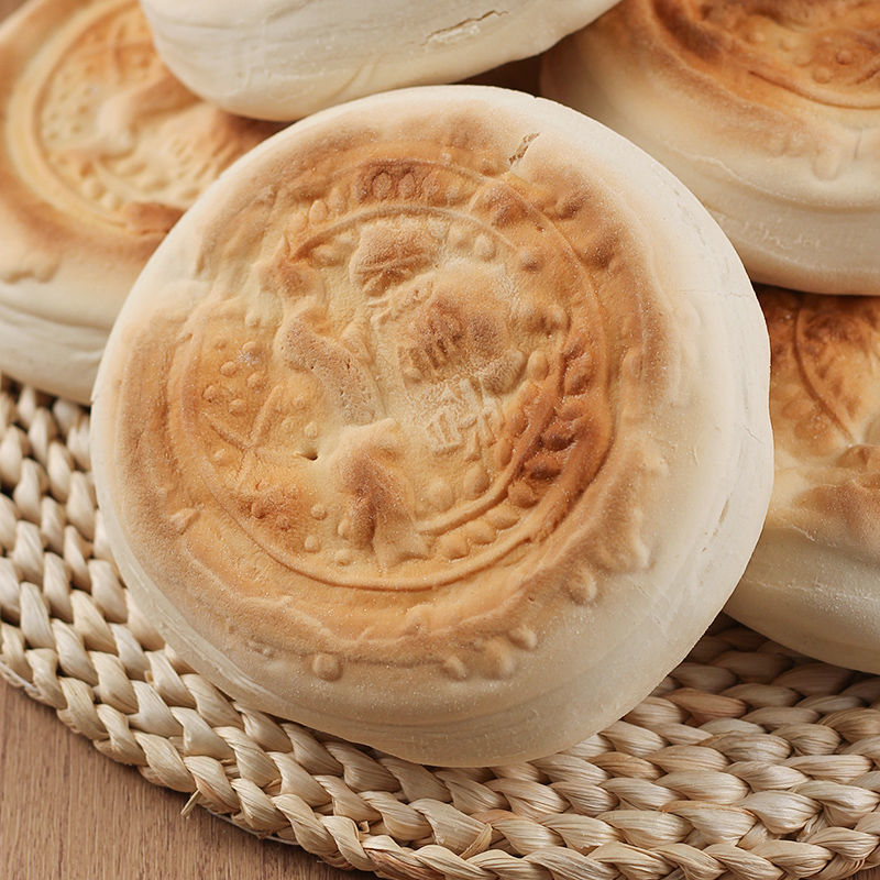 湛航 山东特产潍坊全麦千层火烧纯手工杠子头面食硬面北方烧饼馒头