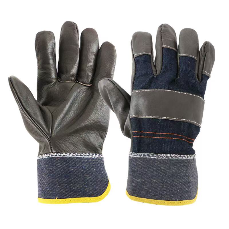 惠铁 阻燃隔热牛皮焊工手套 短半皮 双高清大图