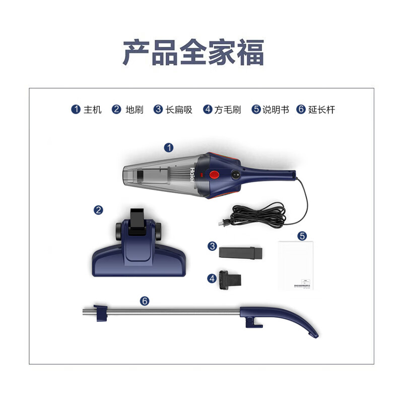海尔(Haier)吸尘器 家用手持立式有线吸尘器 二合一强劲大吸力ZL605G高清大图