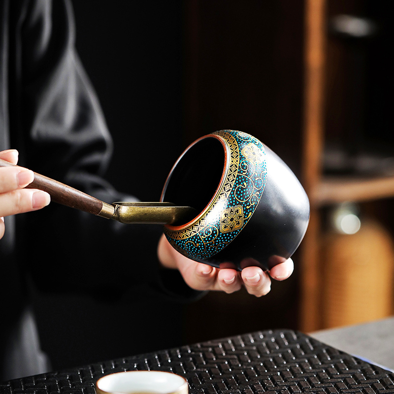 領藝 古韵懒人功夫茶具套装家用小套带茶盘陶瓷自动泡茶器中式茶礼 [礼盒装]古韵自动13头配墨雪