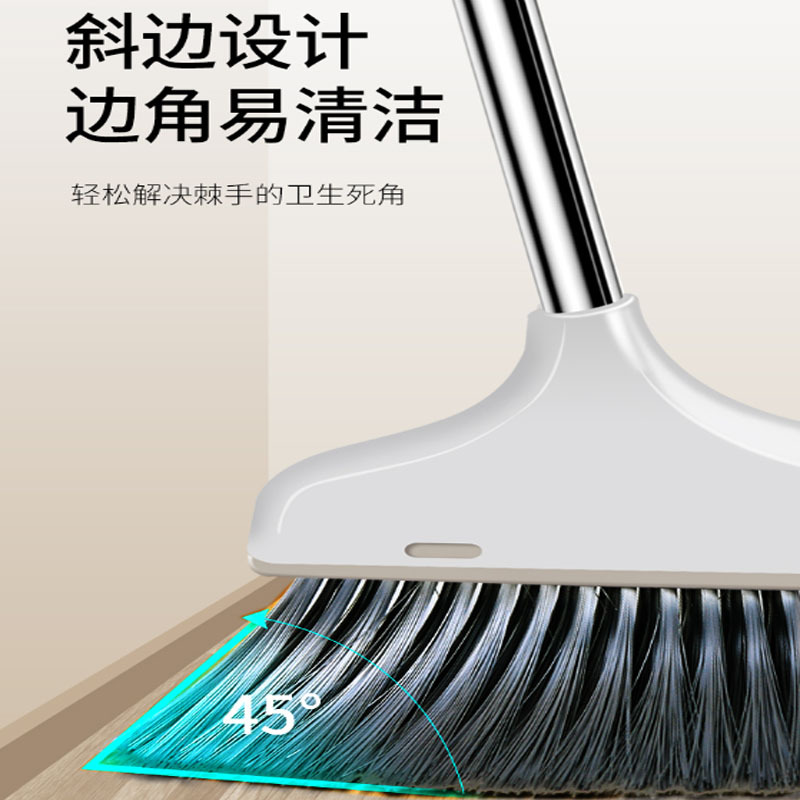 浦帝(PuDi) 扫把簸箕套装组合家用撮箕魔术笤帚刮水不粘头发扫地神器套装不锈钢款高清大图