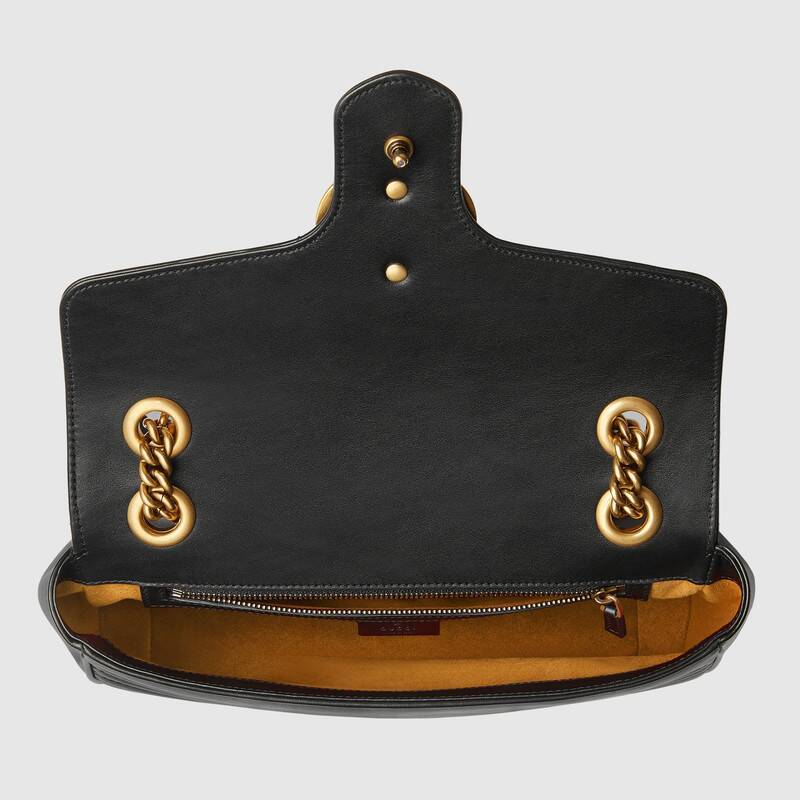 GUCCI 古驰女包 MARMONT系列牛皮双G绗缝女士单肩包443497系列26cm*15cm*7cm