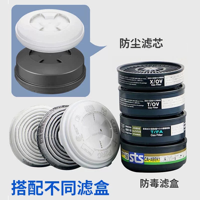 重松TW088防护口罩全面屏六点式防尘面具防毒传声器电焊喷漆高清大图