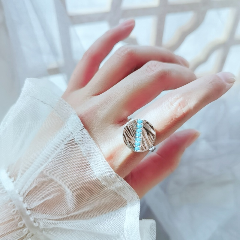 食指大戒指女999纯银开口可调节ins潮小众设计时尚个性简约冷淡风