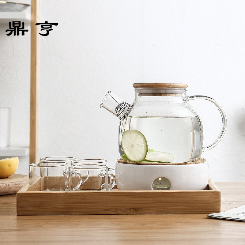 鼎亨高硼硅耐高温玻璃花茶具套装日式泡茶壶冷水壶过滤水壶茶具