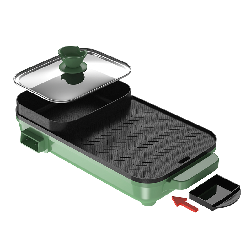 都市太太 973831 御膳房烧烤一体机 家用多功能电火锅 抹茶绿高清大图