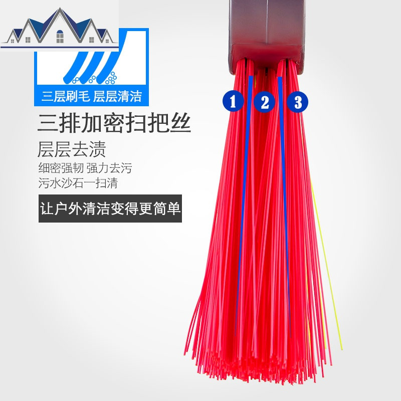 单个家用扫把 硬丝去污不锈钢瓷砖地板扫水清洁塑料扫帚 三维工匠