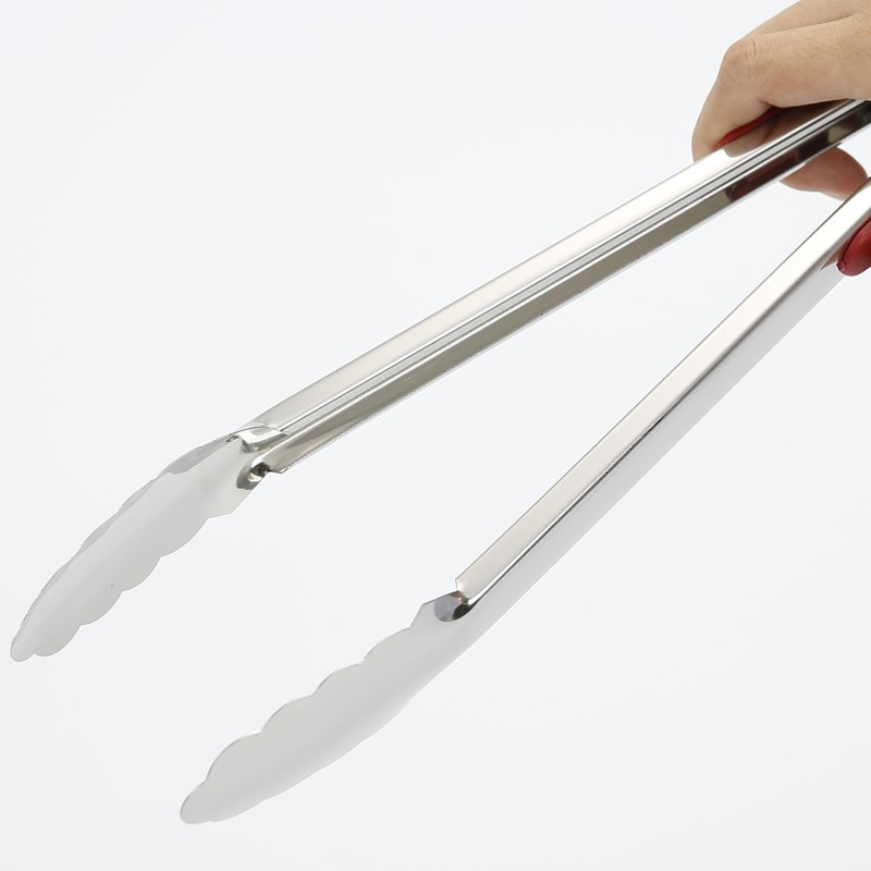 不锈钢食品夹子加厚加长防烫厨房油炸烘焙工具剪刀式烧烤夹面包