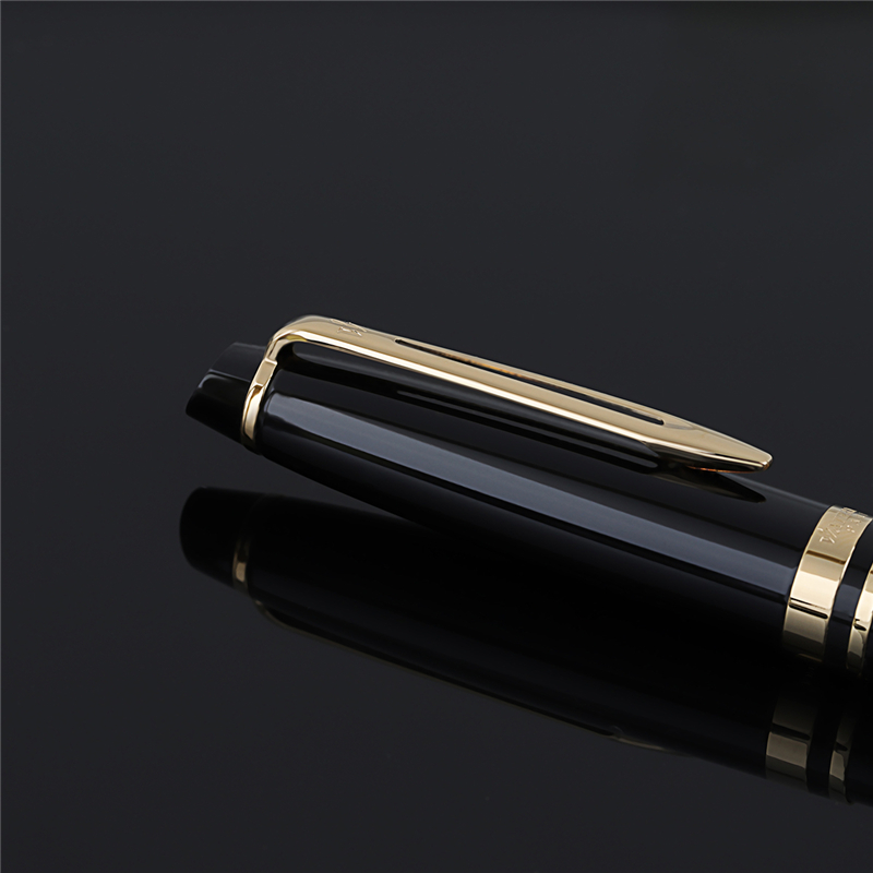 威迪文（WATERMAN）EXPERT系列 丽雅黑金夹签字笔 办公用品 商务高端经典时尚款 男女成人书法练字专用 宝珠笔高清大图