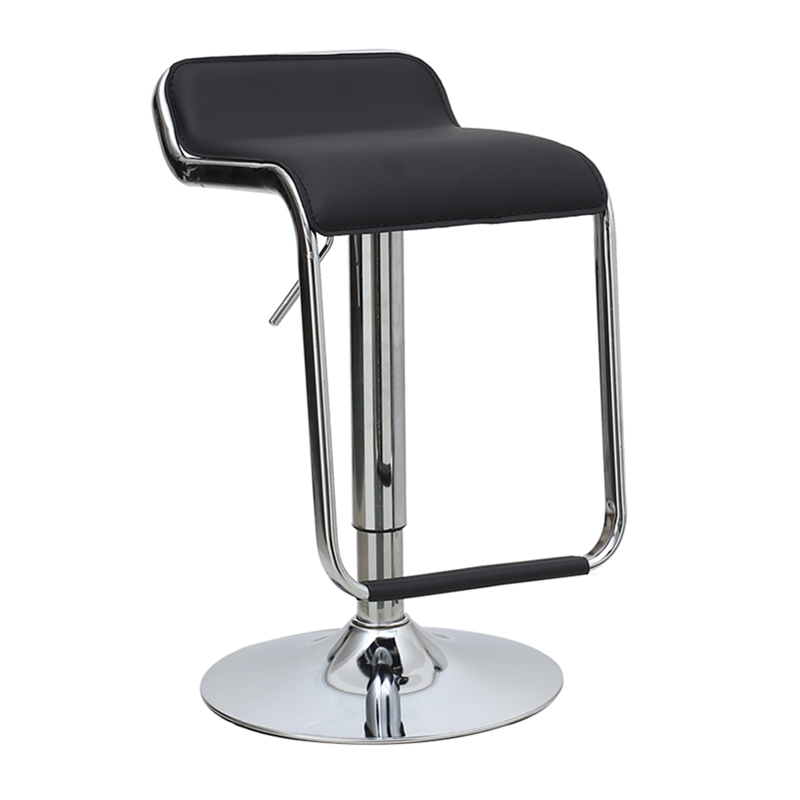 易企采 黑色吧台椅升降椅 高脚凳子前台时尚吧凳收银椅子转椅