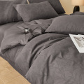轻奢磨毛床上四件套家用纯棉新款简约被套床单三件套_714 2.0m床【床单款四件套】-适合220x240cm被芯 苍兰-古典灰【面料亲肤透气】
