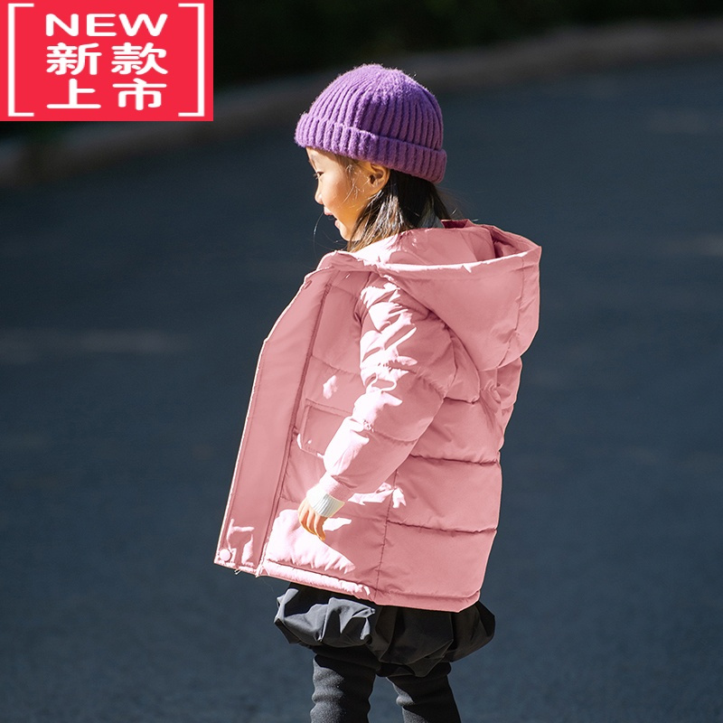 可莉允小原亲子装秋冬厚长款过膝棉服大童连帽棉衣外套母女装面包服