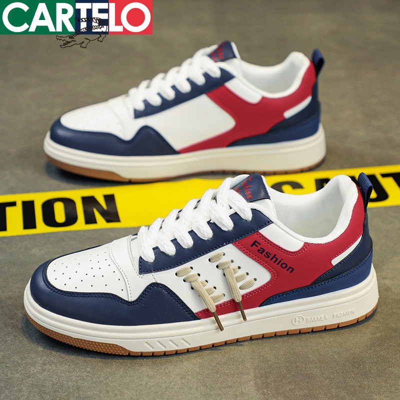 [线下专柜同款]卡帝乐鳄鱼(CARTELO)新款时尚男士板鞋休闲鞋小白鞋男鞋潮鞋