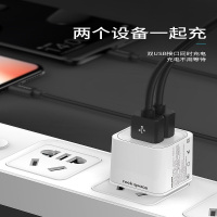 洛克(ROCK)T22双口旅行充电器苹果手机充电器 iPhoneX/XS/XR/XSMAX/ipad安卓华为平板插头
